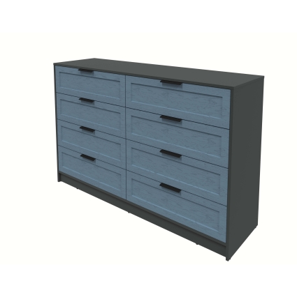 Kомод Тренд КТ-К157 (Антрацит ЛДСП/ Дуб лазурный ЛМДФ) Ш1565 В1020 Г451